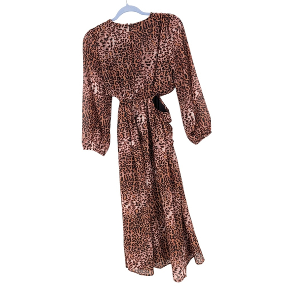 Anthropologie RANNA GILL Leopard Print Midi Dress Small - Picture 8 of 11